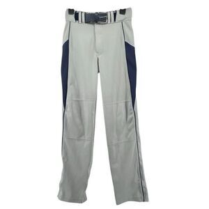 Champro Triple Crown Youth Baseball Pants Gray Blue Piped Belted XL